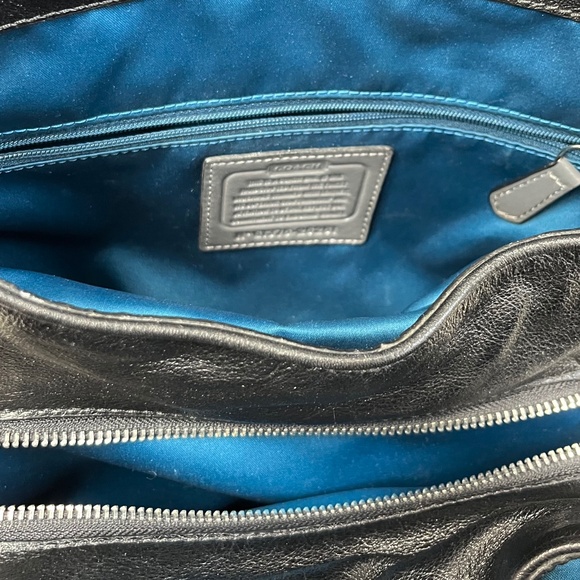 Coach Black Madison Op Art Needlepoint Phoebe Shoulder Bag Satchel - Picture 8 of 12